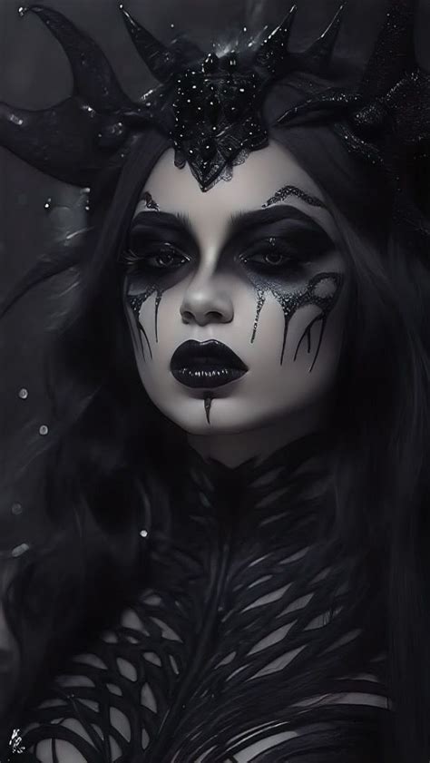 Dark Beauty Photography Dark Queen Gothic Fantasy Art Halloween Makeup Scary Skull Artwork