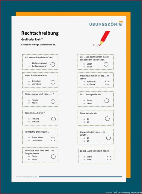 Deutsch Gro Kleinschreibung Arbeitsbl Tter Stile Kostenlos F R Sie