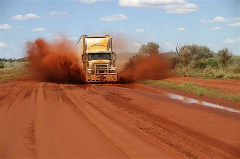 Outback Truckers Road Water Grass Outback Dirt Truck Dust Hd