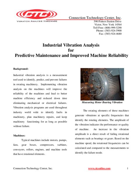 Pdf Industrial Vibration Analysis For Predictive Maintenance And