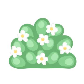 Bushes With Flowers Bushes Cartoon Nature PNG Transparent Clipart