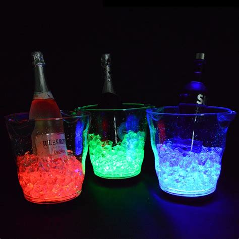 L Led Ice Bucket Rechargeable Luminous Champagne Beer Wine Cooler