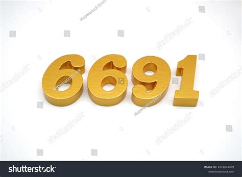 Number 6691 Made Goldpainted Teak 1 Stock Photo 2214641439 | Shutterstock
