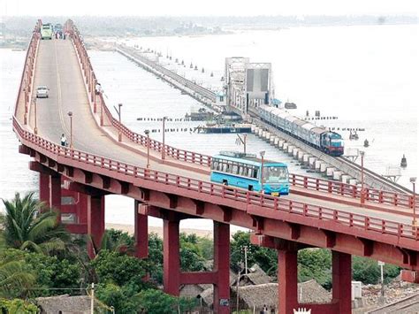 Pamban Road Bridge Travel India Beautiful Places Pamban Bridge