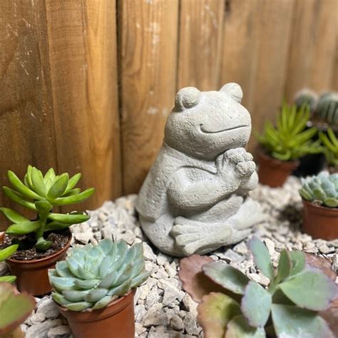 Frog Statue Zen Frog Buddha Meditating Yogi Frog Concrete Etsy