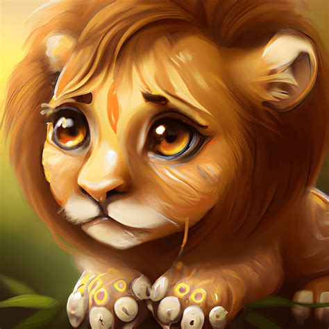 Kawaii Chibi Lion Graphic · Creative Fabrica