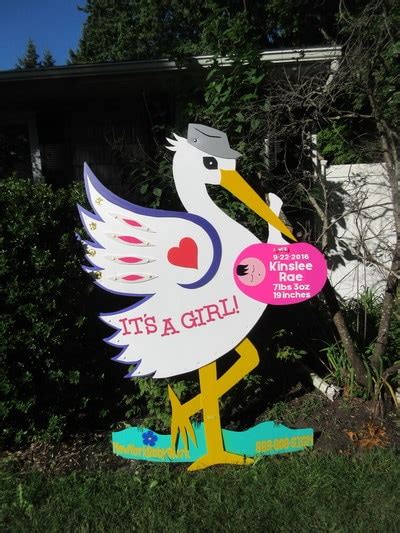 Baby Girl Stork Signs New York Baby Stork New York Baby Stork