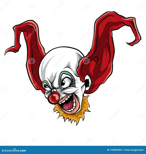 Vector Illustration Of Face Evil Killer Clown Stock Vector