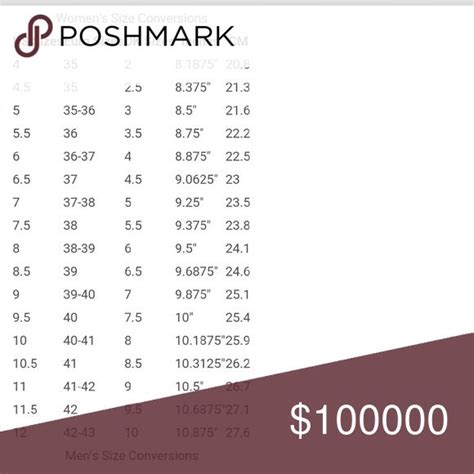 Shoe Size Conversion Chart