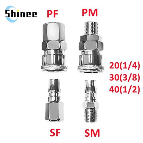 C 타입 퀵 공압 피팅 고압 커플링 Pf20 Sf20 Pm20 Sm20 20 3040 공기 압축기 호스 퀵