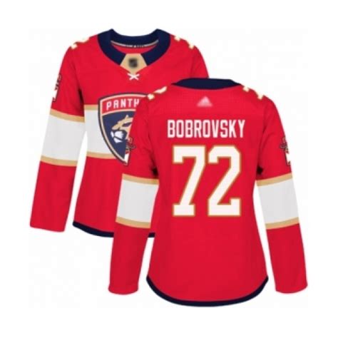 Womens Florida Panthers 72 Sergei Bobrovsky Authentic Red Home Hockey