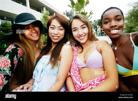 Women smiling outdoors Stock Photo - Alamy