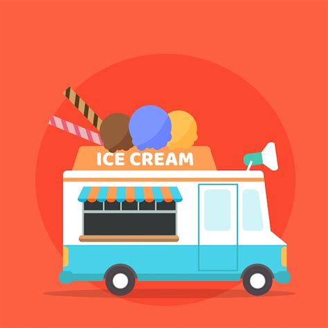 Ilustraci N De Cami N De Helados Vector Premium