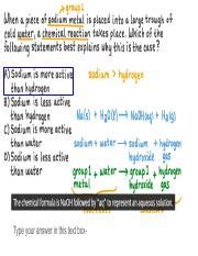 Why Does Sodium React with Water: A Chemical Explanation | Course Hero