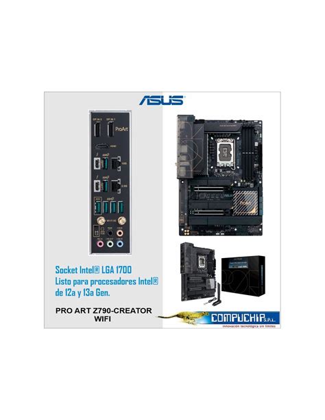 Motherboard Asus Proart Z Creator Wifi Chipset Intel Z Lga Atx