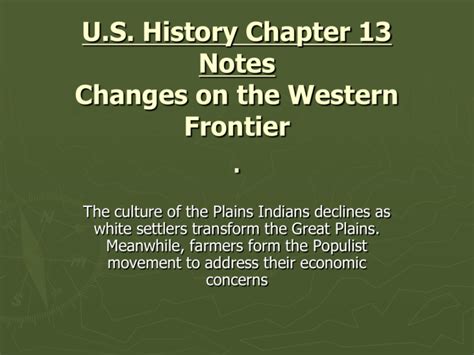 Us History Chapter 13 Notes Changes On The