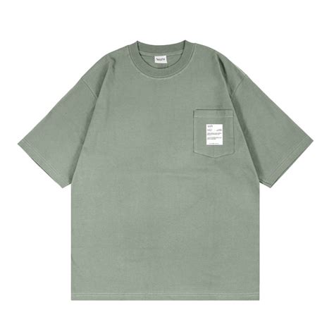 Jual KAOS POCKET OVERSIZE SAGE GREEN KAOS POLOS POCKET UNISEX PRIA