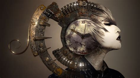 Digital Art Photo Manipulation Surreal Clocks Face Women