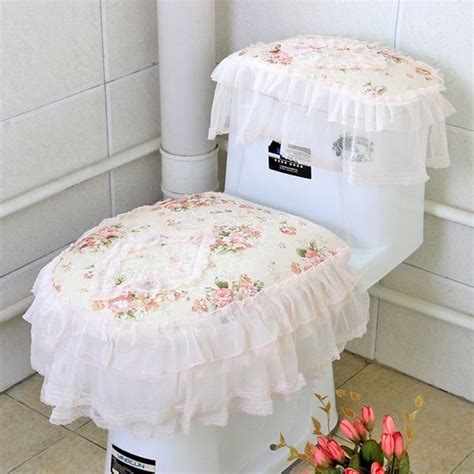 High Grade Lace Three-piece Set Toilet Seat Cover U-shaped Overcoat WC ...