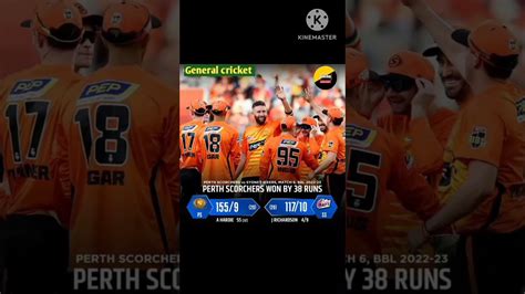 Perth Scorchers Won By 38 Runs Sydney Sixers Vs Perth Scorchers Full