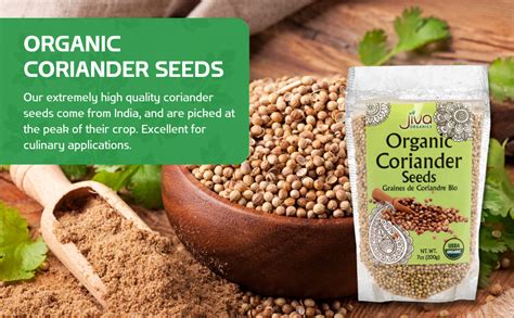 Amazon Jiva USDA Organic Coriander Seeds Whole 7 Ounce New