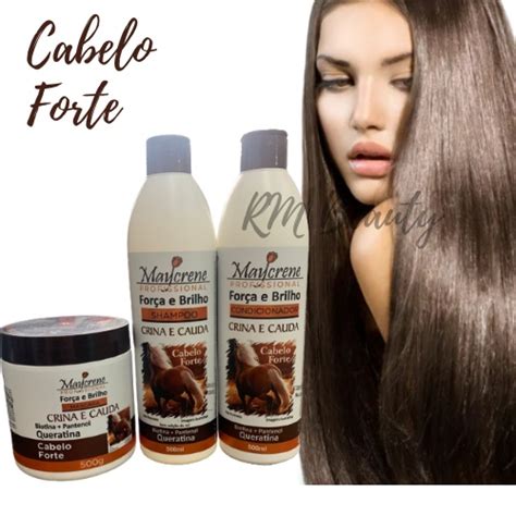 Kit Cronograma Capilar Cabelo Forte Maycrene Crina E Cauda Produtos A