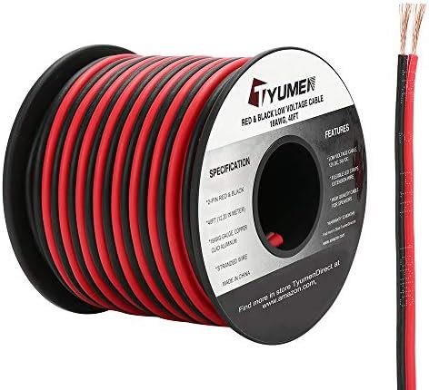 VIABRICO Fil électrique de calibre 16 AWG 30 5 m 2 conducteurs rouge