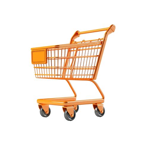 Orange Shopping Carts Or Basket Isolated Concept 3d Illustration Or 3d