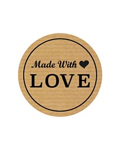 Kraft Handmade With Love Heart Stickers 30mm Labels Online