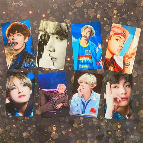 Bts V Kim Taehyung Metallic Shimmer Photocards Set 3 Etsy