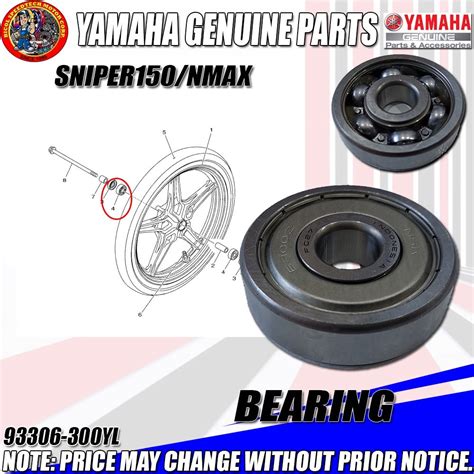 Sniper Nmax Vega Force Front Rear Axle Wheel Bearing Ygp Genuine