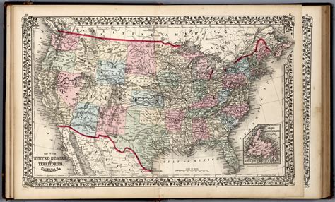 Map Of The United States And Territories Together With Canada Andc Constructed And Engraved By W