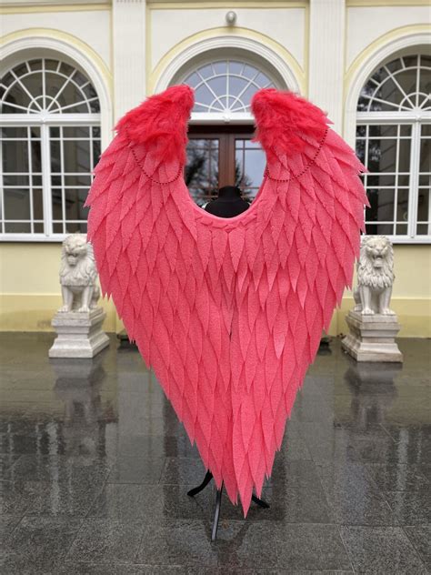 Large Red Angel Wings Costume Cosplay For A Photo Shoot On Etsy