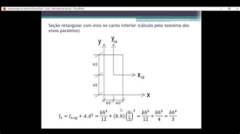 Momento De In Rcia E Teorema Dos Eixos Paralelos Youtube