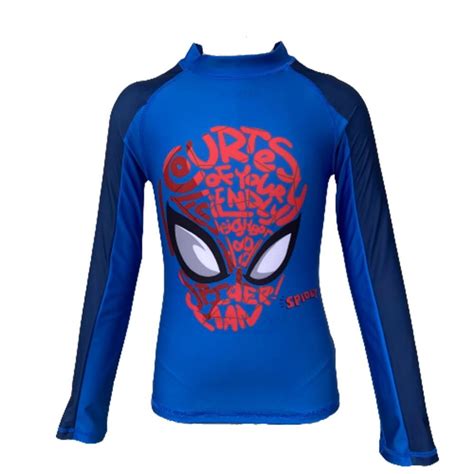 Playera Spiderman Talla Para Nadar Manga Larga Azul Marino Walmart