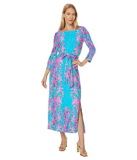 Women S Lilly Pulitzer UPF 50 Carabella Chillylilly Midi Dress Zappos