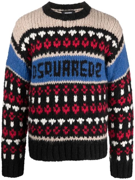 Dsquared2 Crochet Panelling Jumper Farfetch