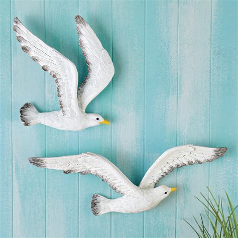 Seaside Style Majestic White Seagull Wall Art Collections Etc