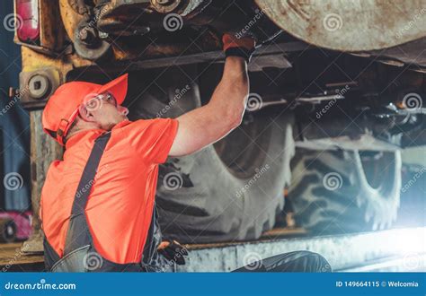 Tractor Under Maintenance Stock Image Image Of Technology 149664115