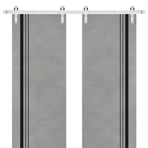 Sturdy Double Barn Door X Inches With Planum Concrete With