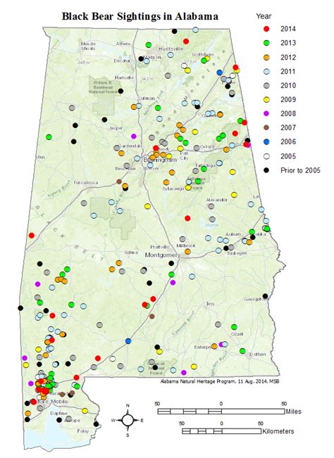 Black Bear sightings in Alabama - Map : r/Alabama