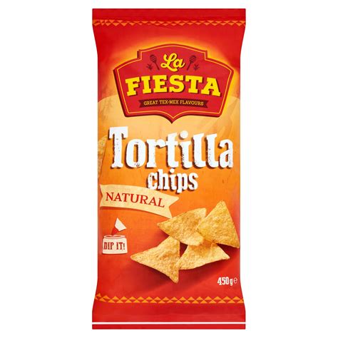 La Fiesta Tortilla Chips Natural 450g Sharing Crisps Iceland Foods