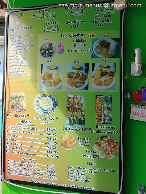 Carta Del Restaurante Los Costenos Taco Truck Chehalis