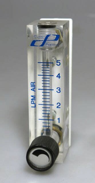 Cole Parmer Valved Acrylic Flowmeter 50 Mm Scale For Air 0 4 5 LPM EBay