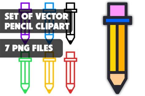 Set of Vector Pencil Clipart Graphic by Designer Man · Creative Fabrica