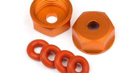 Aluminum Bottom Shock Cap Orange Pcs