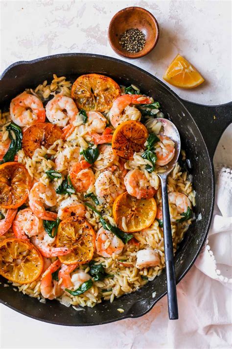 One Skillet Lemon Pepper Shrimp And Orzo Dishing Out Health