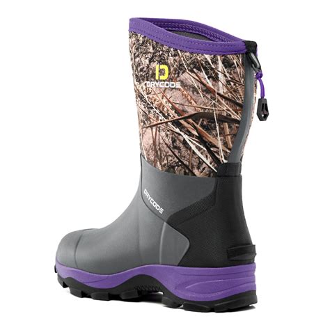 DRYCODE Waterproof Mid Calf Mud Boots (Purple) for Women, Short Rubber