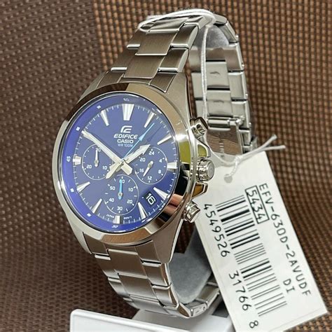 Casio Edifice EFV 630D 2A Simple Blue Analog Chronograph Men S Sporty