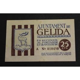 1937 GELIDA 25 CENTIMOS BARCELONA BILLETE